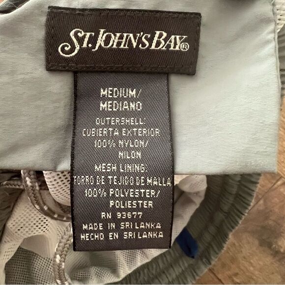 ST. JOHN'S BAY SWIM TRUNKS light grey Men’s Sz Medium NWT🏷 pockets , lined - Picture 7 of 15